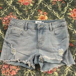 Rue21 Women's Distressed Denim Shorts - Gray